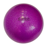 Мяч для художественной гимнастики однотонный, d=19 см (фиолетовый с блестками)