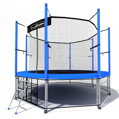 Батут i-JUMP 10ft 3,06м с нижней сетью и лестницей (blue)